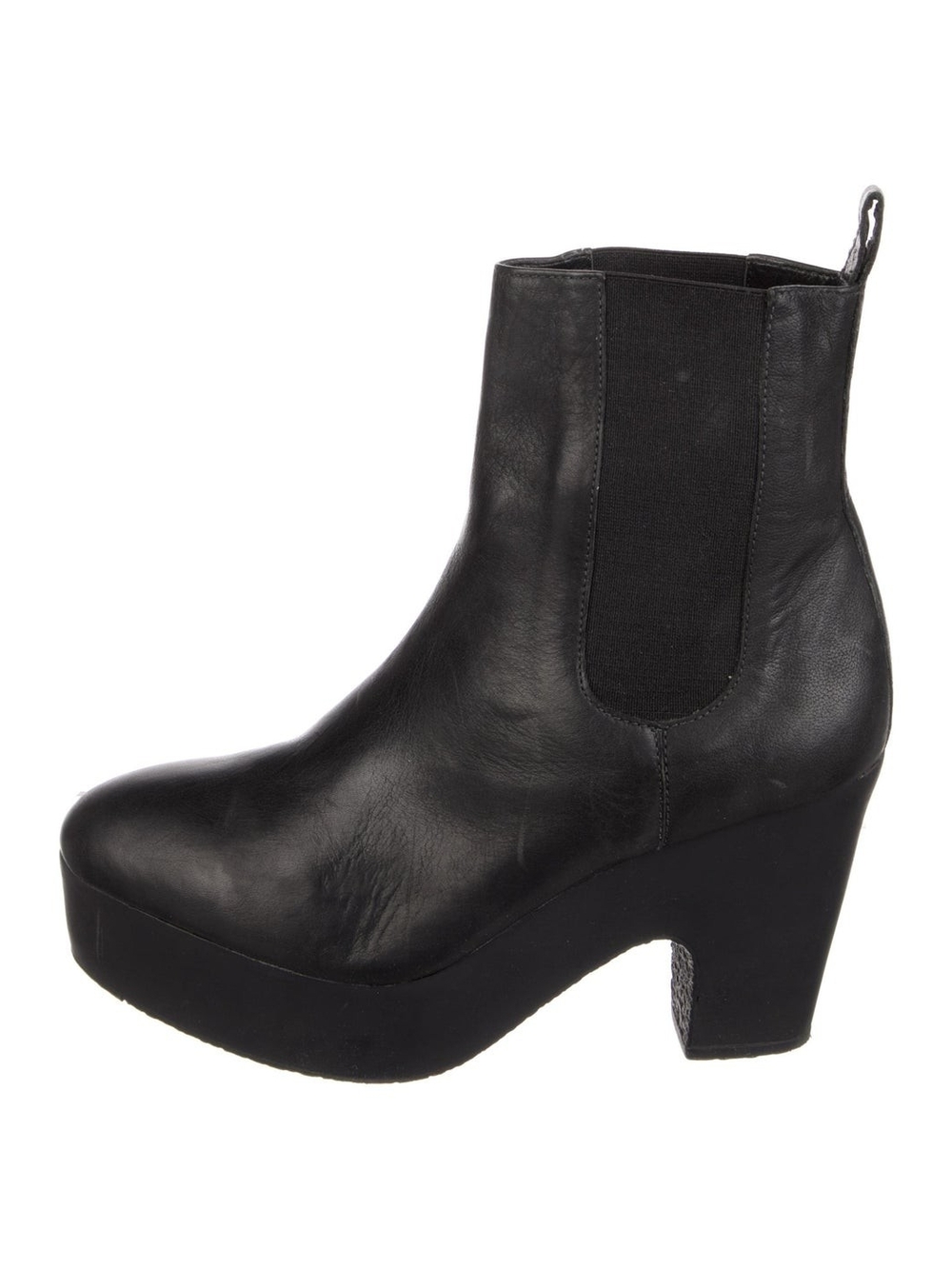 Loeffler Randall Black Leather Chelsea Plstform Heel Boot 7